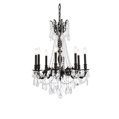 Rosalia 8 light Dark Bronze Chandelier Clear Royal Cut Crystal