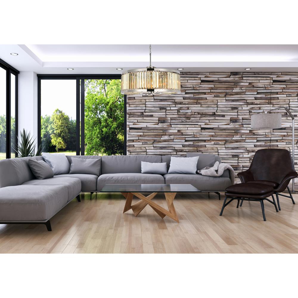 Chelsea 10 light polished nickel Chandelier Golden Teak