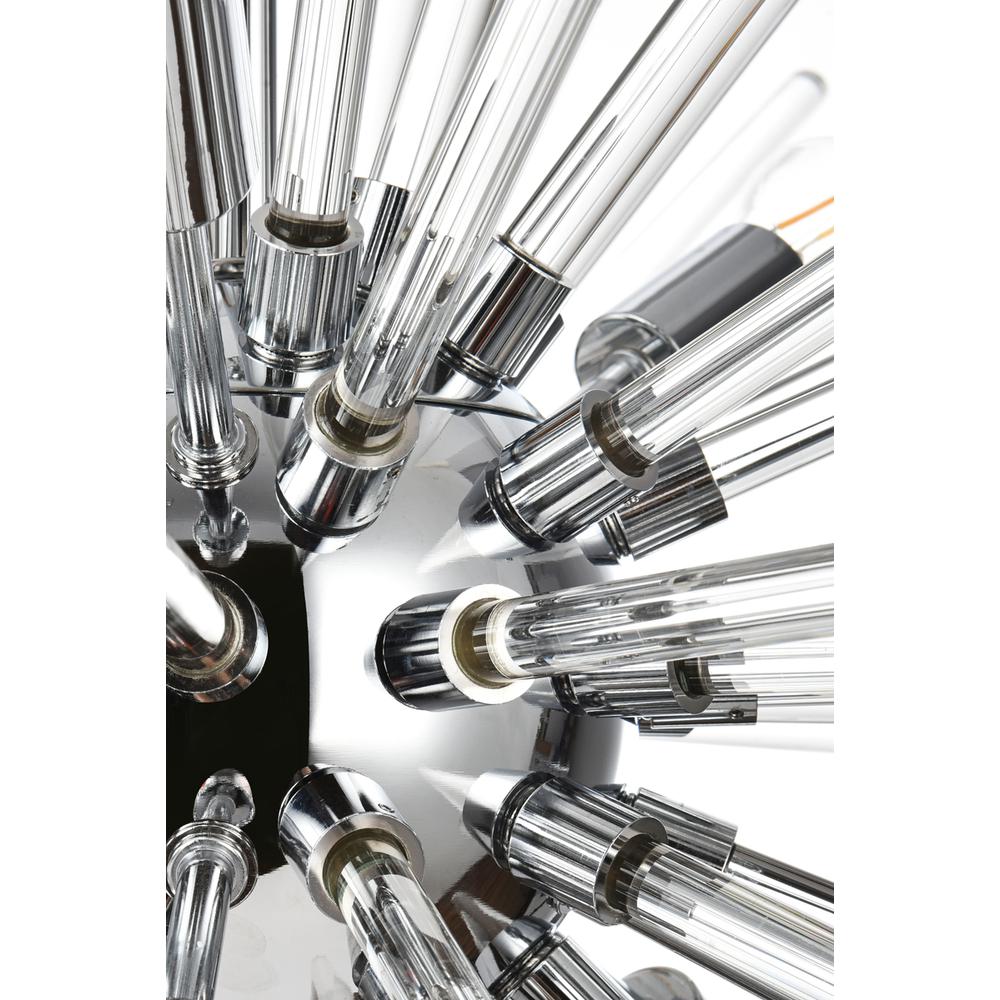 Sienna 46 inch three tiers crystal starburst chandelier in chrome