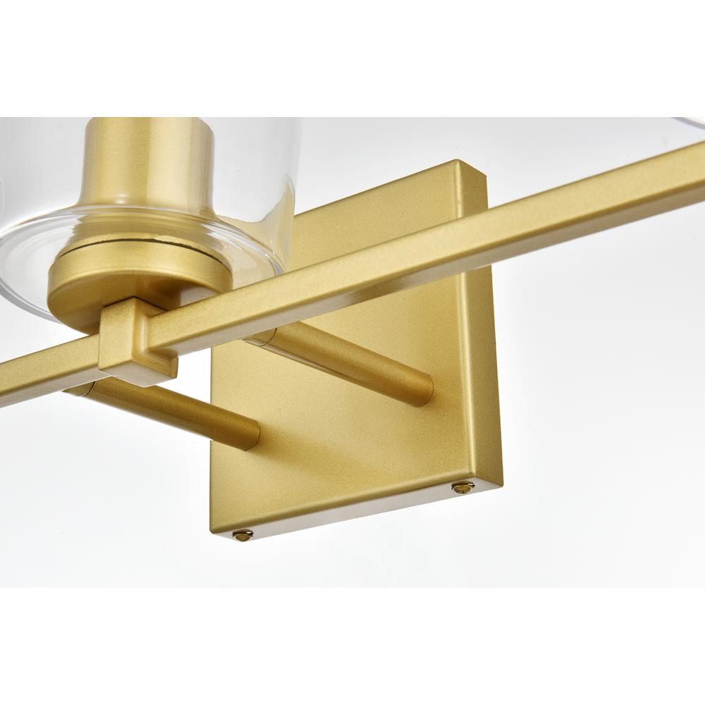 Kacey 3 light Brass and Clear Bath Sconce