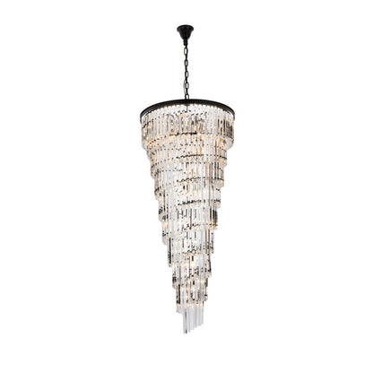 Sydney 30 inch spiral crystal chandelier in matte black