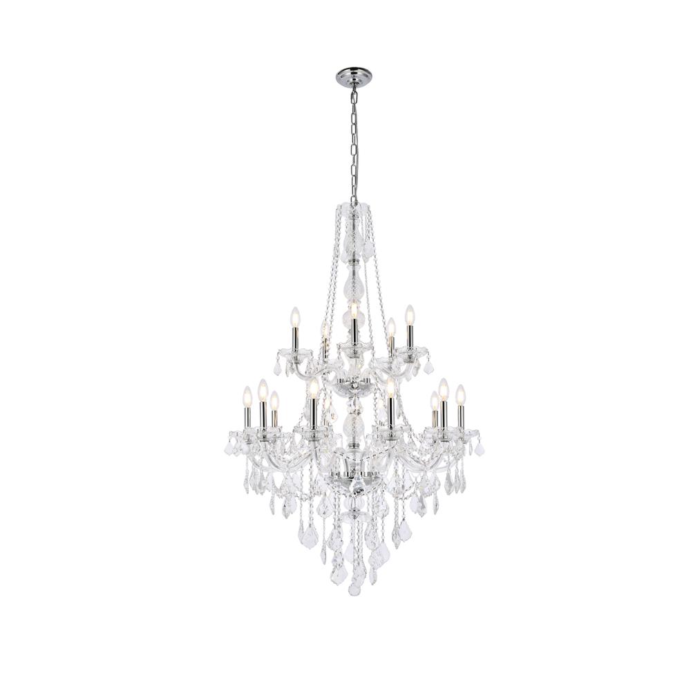 Verona 15 light Chrome Chandelier Golden Teak (Smoky) Royal Cut Crystal