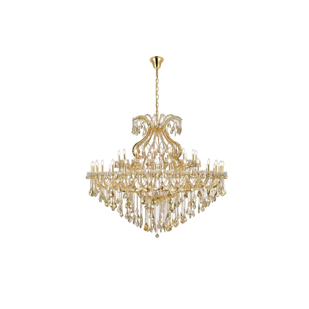 Maria Theresa 49 light Gold Chandelier Golden Teak (Smoky) Royal Cut Crystal