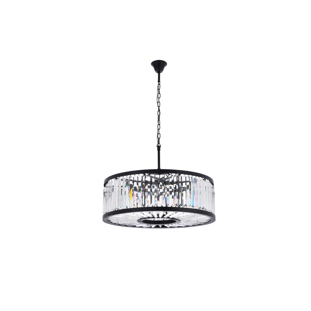 Chelsea 10 light Matte Black Chandelier Clear Royal Cut Crystal