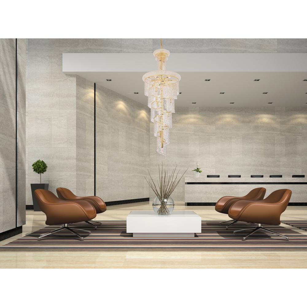 Spiral 22 light Gold Chandelier Clear Royal Cut Crystal