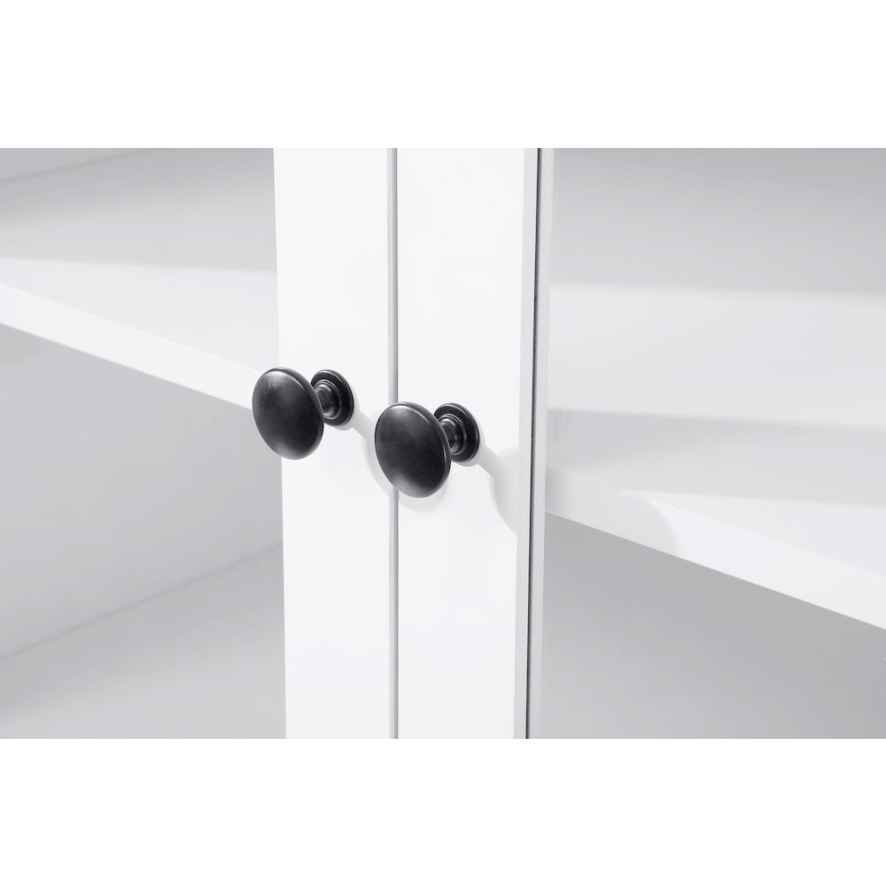 28 Inch Bath Storage Glass Cabinet  in White
