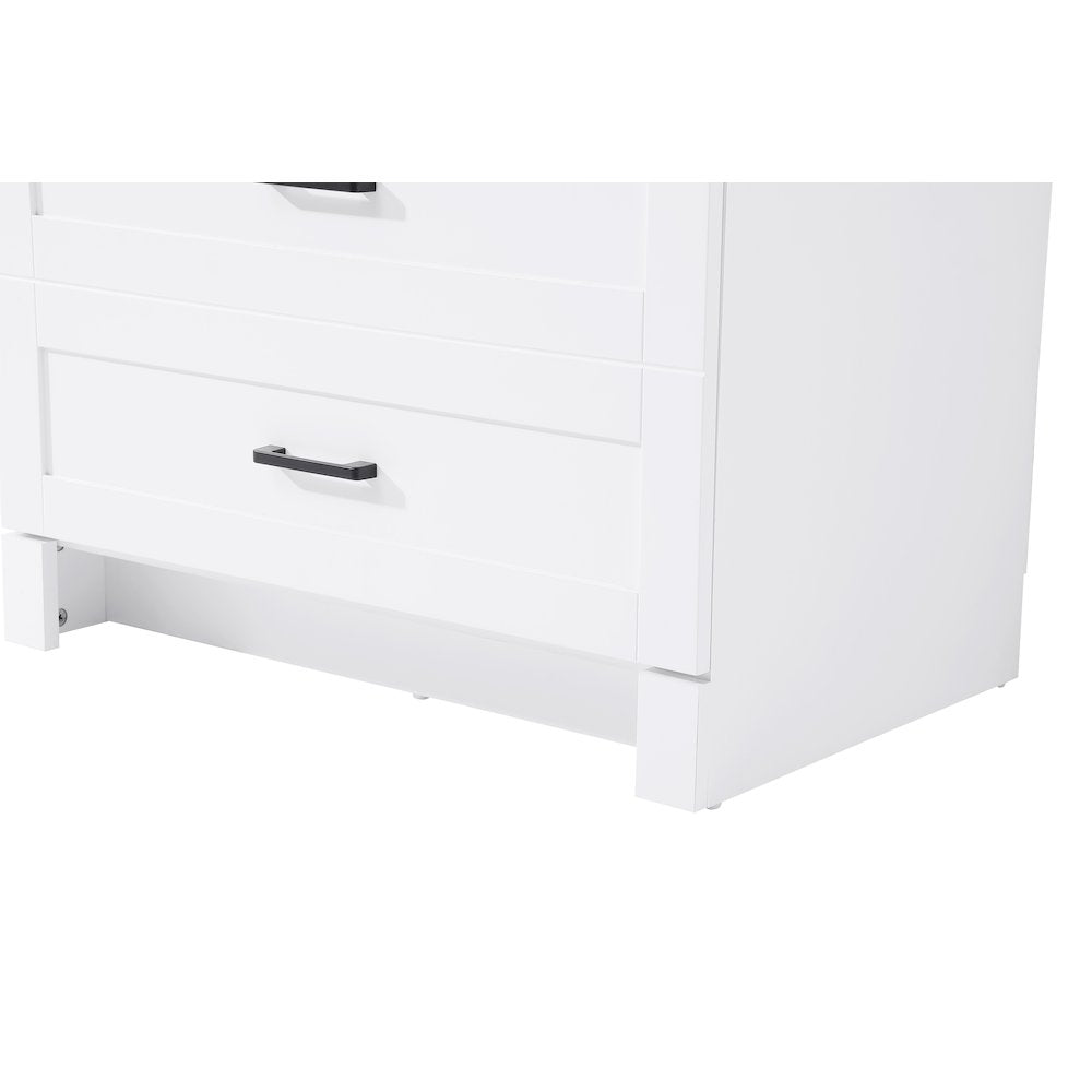 28 Inch Bath Storage Glass Cabinet  in White
