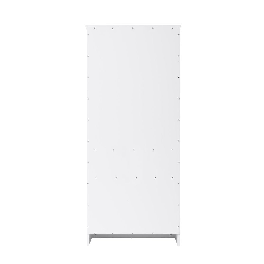 28 Inch Bath Storage Glass Cabinet  in White