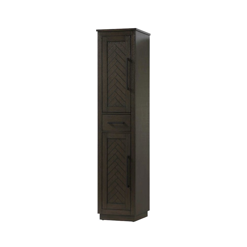 16 inch Bath Storage Cabinet in Chocolate Oak