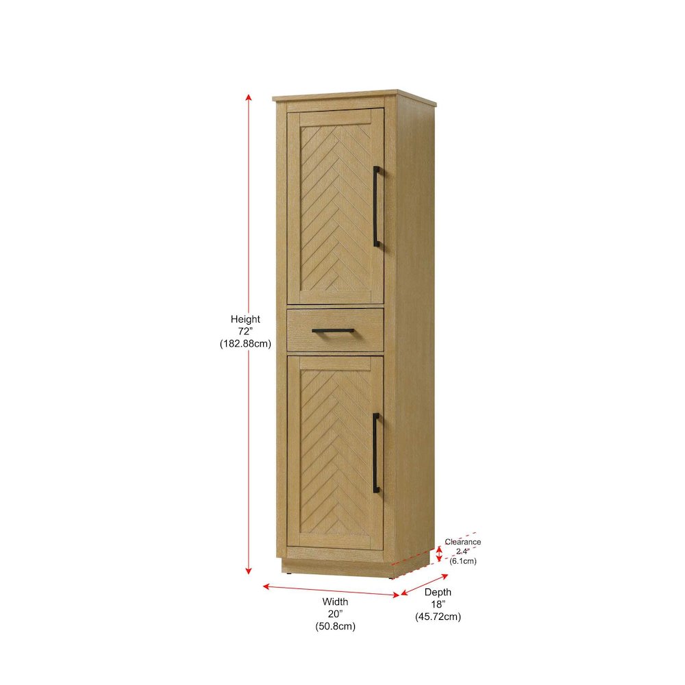 20 inch Bath Storage Cabinet in Linen oak