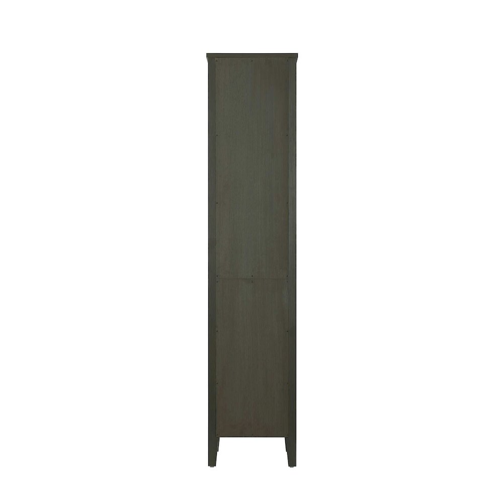 16 Inch Bath Storage Glass Cabinet in Mocha Brown