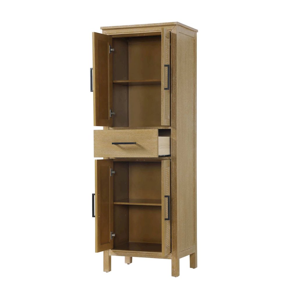 24 Inch Bath Storage Cabinet in Linen Oak