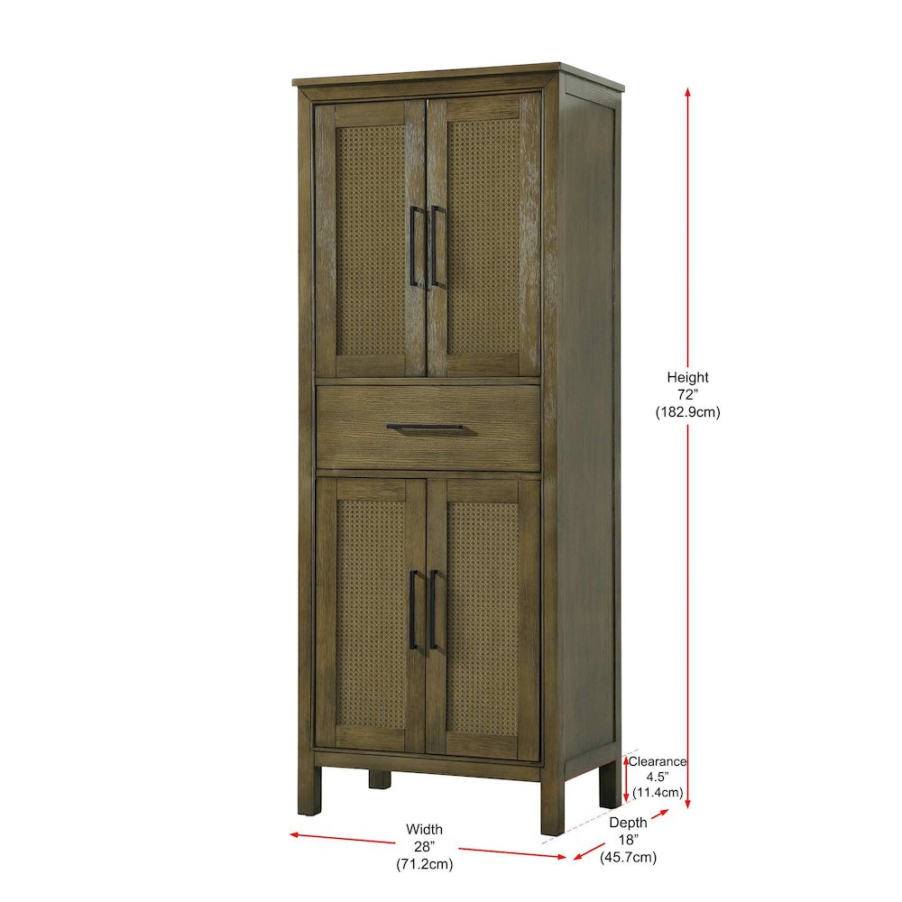 28 Inch Bath Storage Cabinet in Hazel Oak