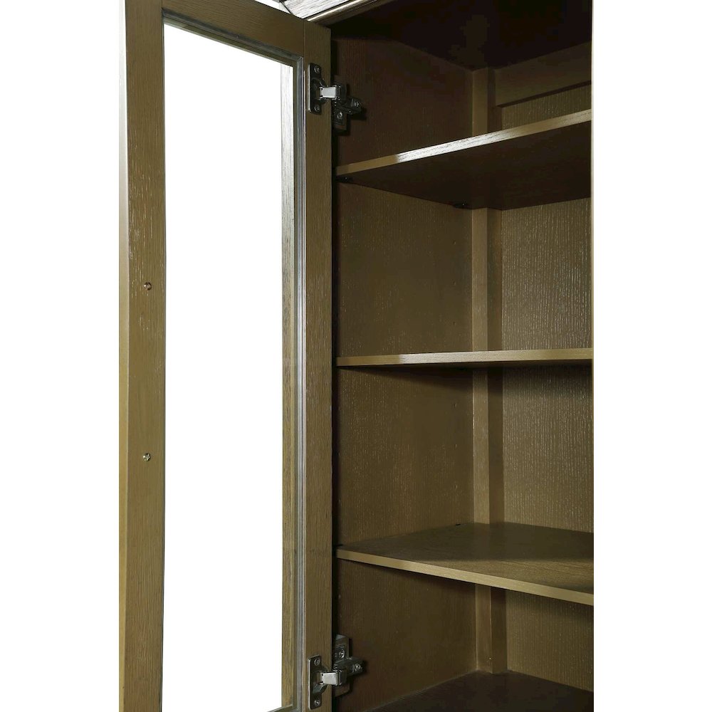 20 Inch Bath Storage Glass Cabinet in Hazel Oak