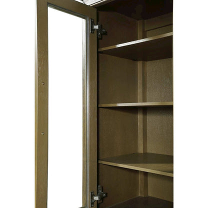20 Inch Bath Storage Glass Cabinet in Hazel Oak