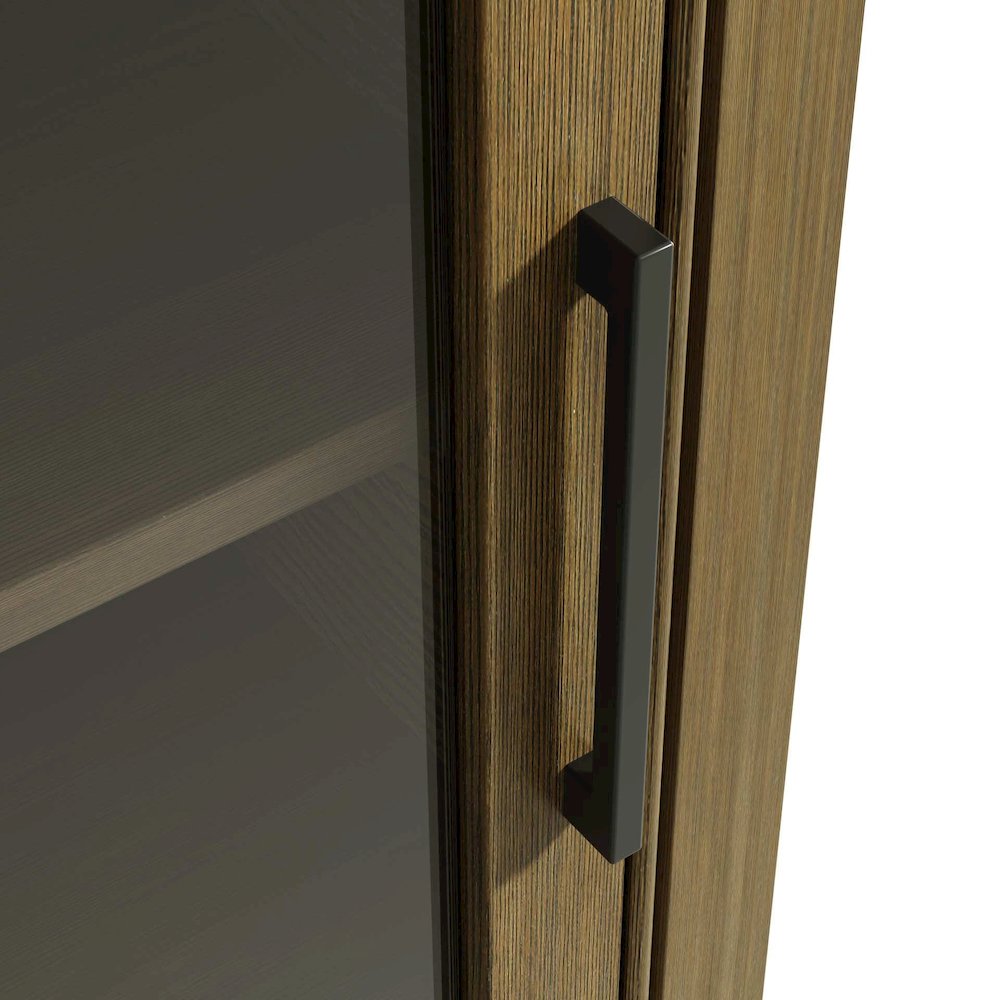 20 Inch Bath Storage Glass Cabinet in Hazel Oak