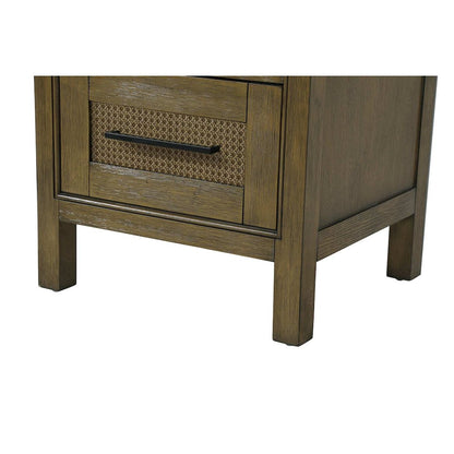 20 Inch Bath Storage Glass Cabinet in Hazel Oak