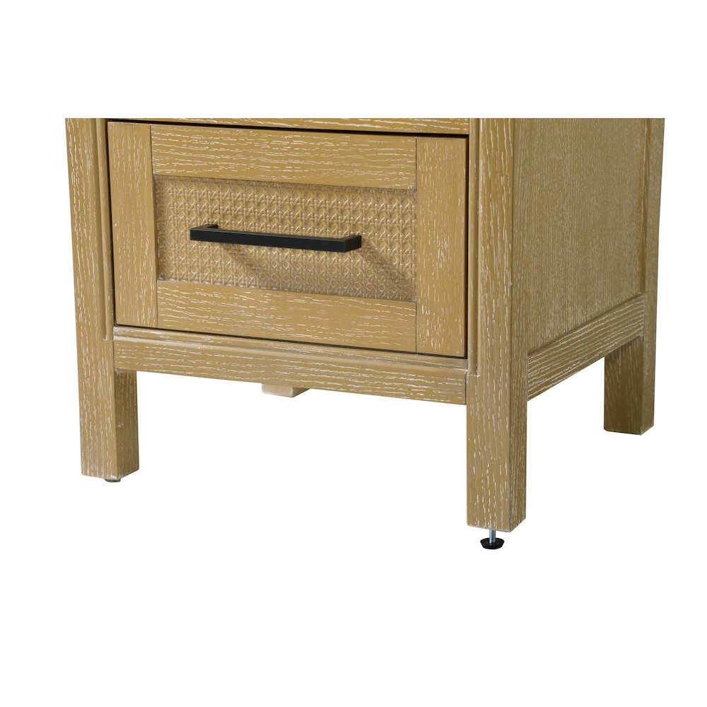 20 Inch Bath Storage Glass Cabinet in Linen Oak