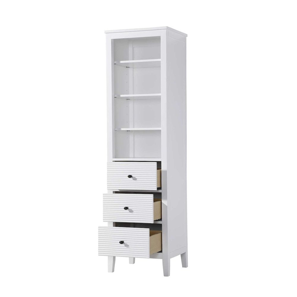 20 Inch Open Shelving Bath Storage Cabinet in White