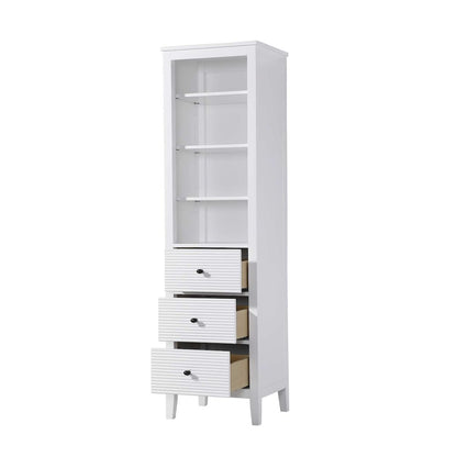 20 Inch Open Shelving Bath Storage Cabinet in White