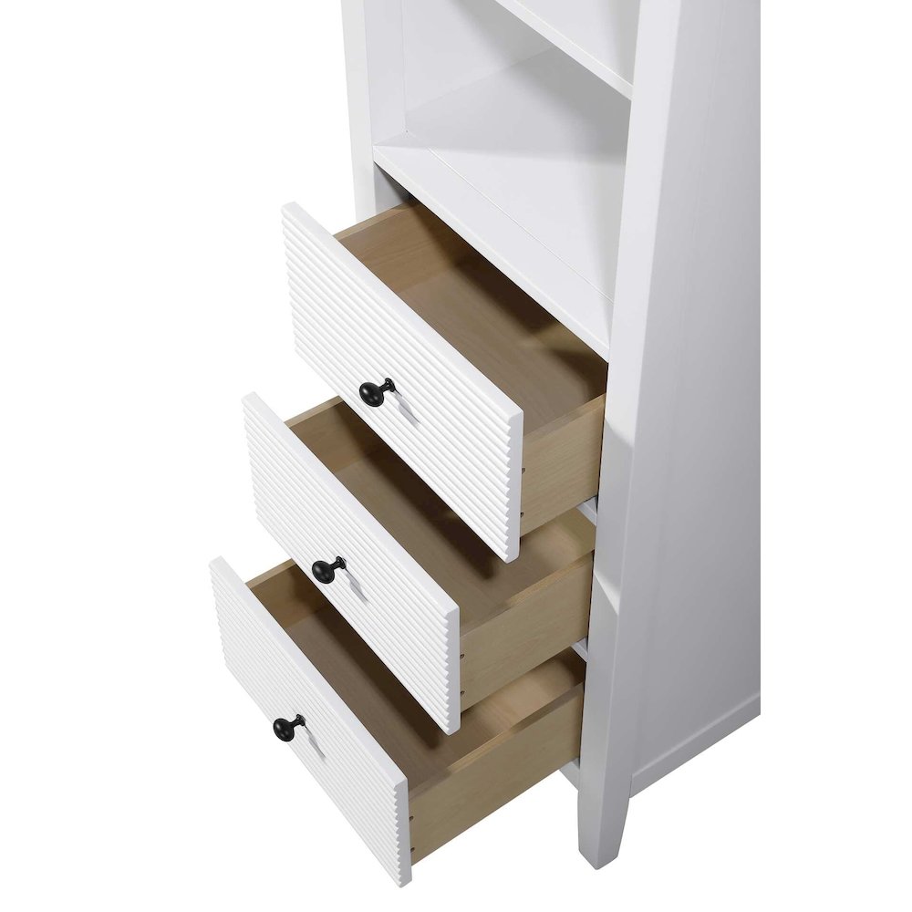 20 Inch Open Shelving Bath Storage Cabinet in White