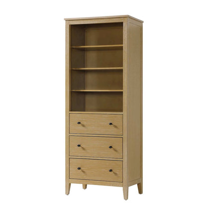 28 Inch Open Shelving Bath Storage Cabinet in Linen Oak