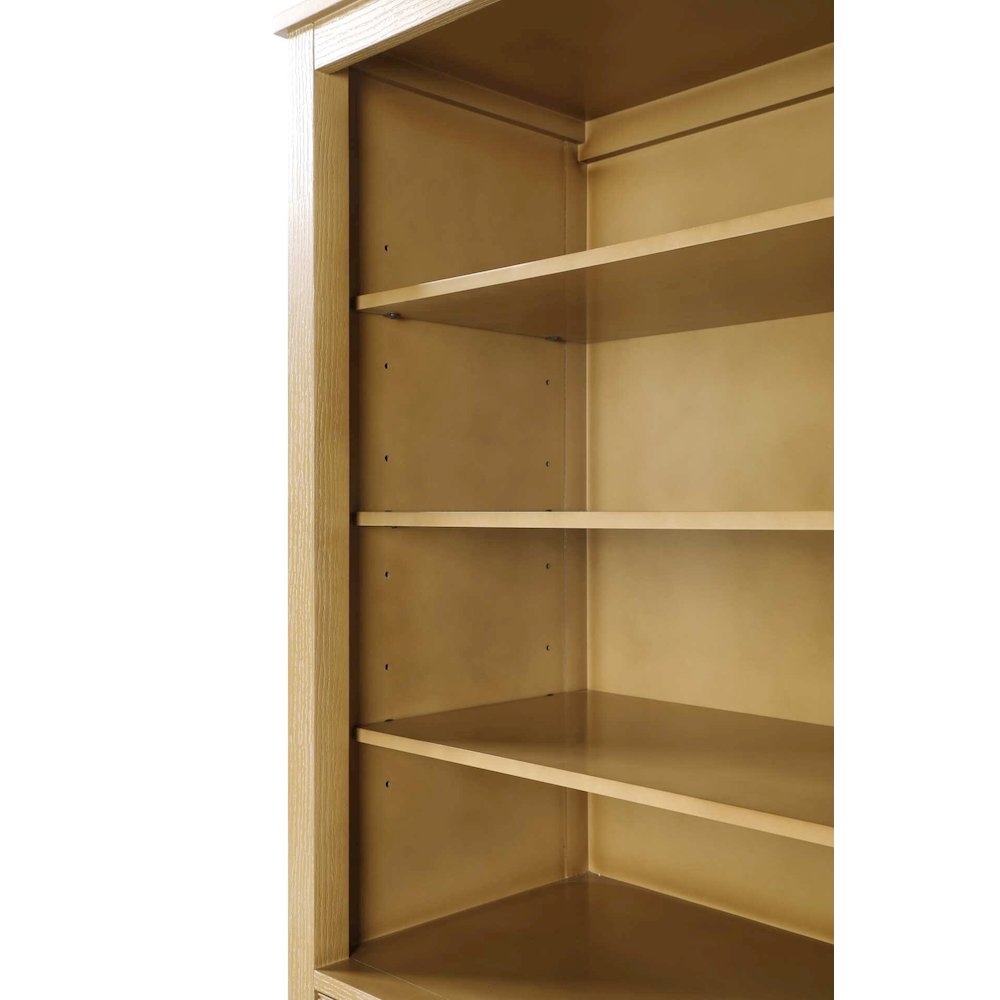 28 Inch Open Shelving Bath Storage Cabinet in Linen Oak