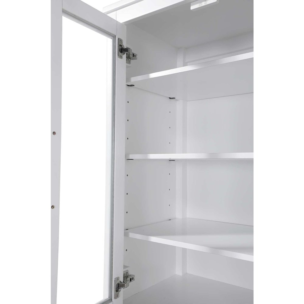 28 Inch Bath Storage Glass Cabinet in White