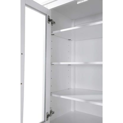 28 Inch Bath Storage Glass Cabinet in White