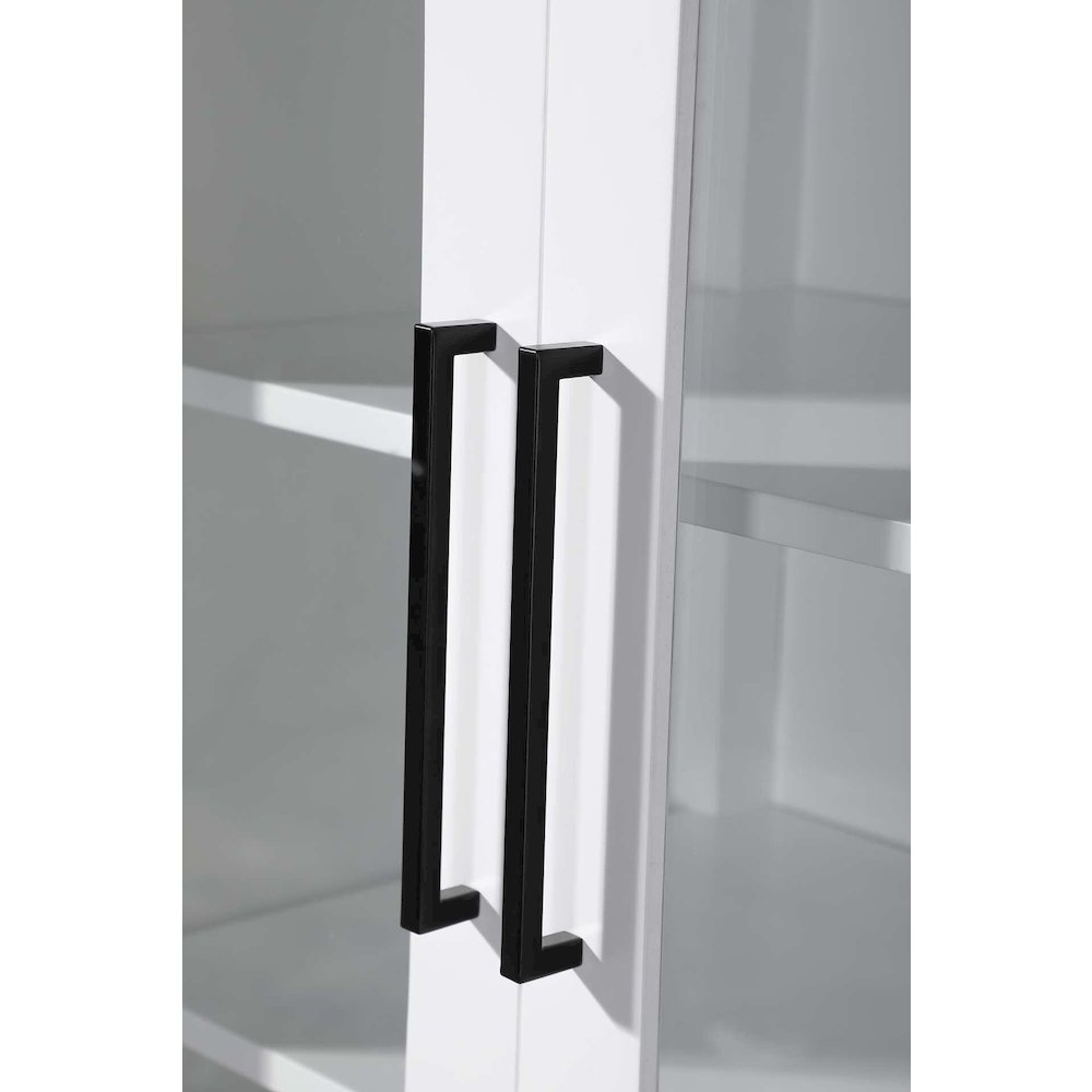 28 Inch Bath Storage Glass Cabinet in White