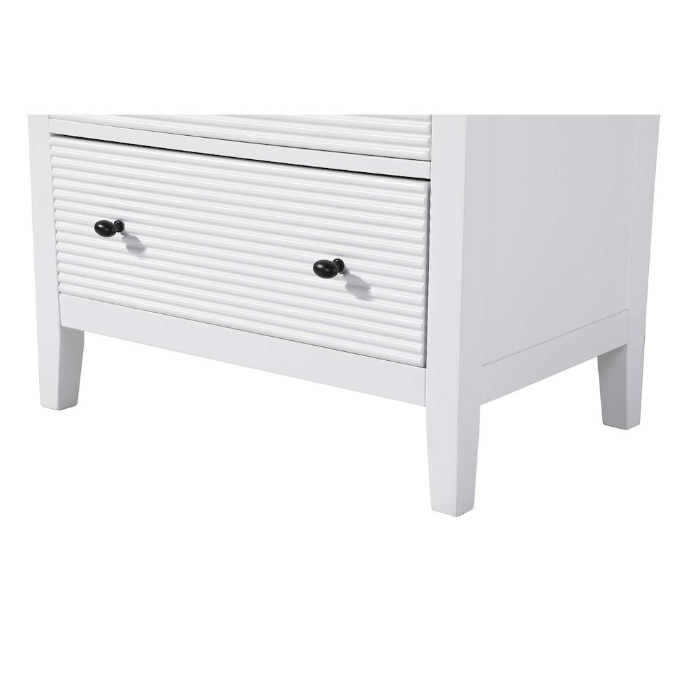 28 Inch Bath Storage Glass Cabinet in White