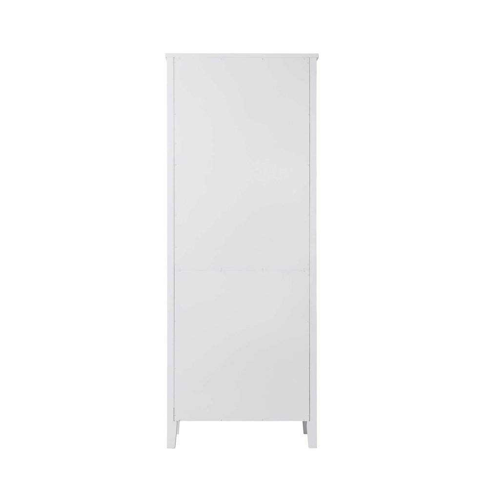 28 Inch Bath Storage Glass Cabinet in White