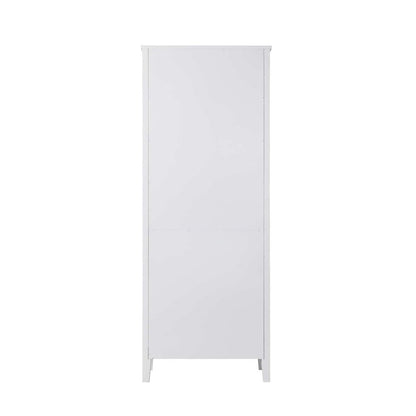 28 Inch Bath Storage Glass Cabinet in White