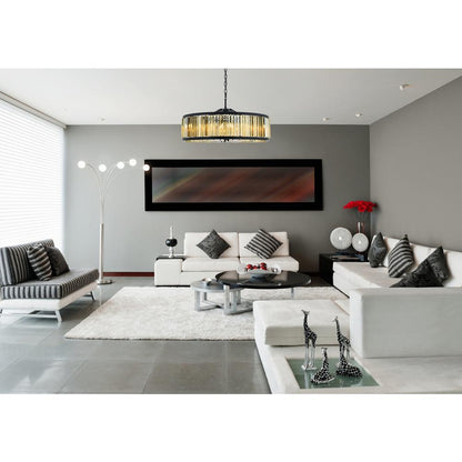 Chelsea 10 light Matte Black Chandelier Golden Teak (Smoky) Royal Cut Crystal