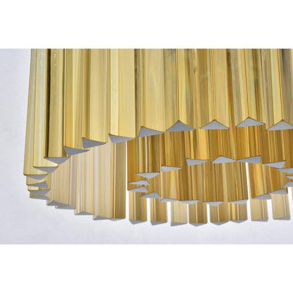 Sydney 6 light polished nickel Pendant Golden Teak (Smoky) Royal Cut Crystal