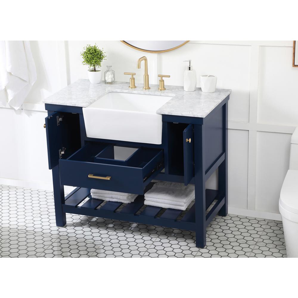 42 inch Single bathroom vanity in blue