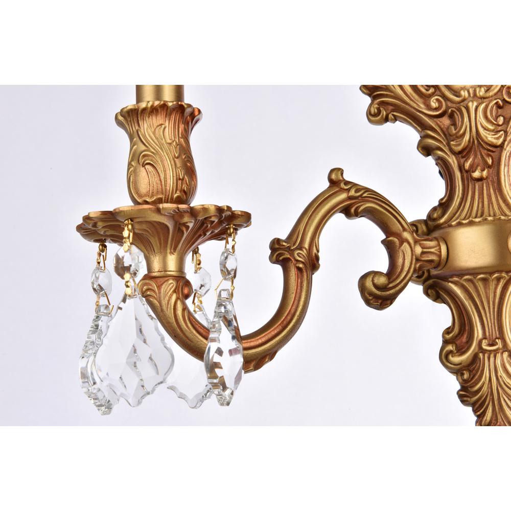 Monarch 2 light French Gold Wall Sconce Clear Royal Cut Crystal