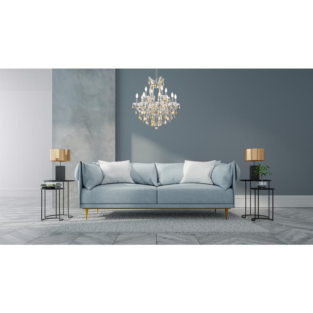 Maria Theresa 13 light Chrome Chandelier Golden Teak (Smoky) Royal Cut Crystal