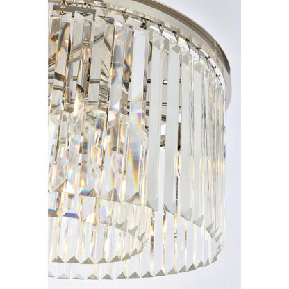 Sydney 8 light polished nickel Chandelier Clear Royal Cut Crystal