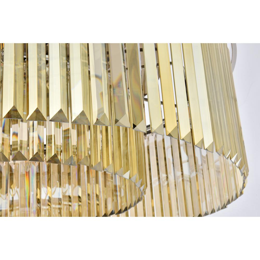 Sydney 10 light polished nickel Chandelier Golden Teak (Smoky) Royal Cut Crystal