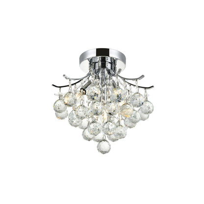 Toureg 3 light Chrome Flush Mount Clear Royal Cut Crystal