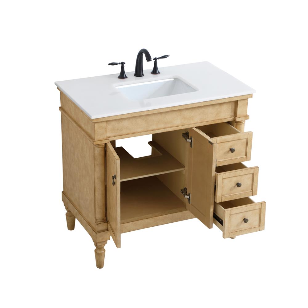 36 inch Single Bathroom vanity in Antique Beige