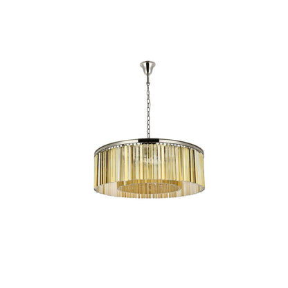 Sydney 10 light polished nickel Chandelier Golden Teak (Smoky) Royal Cut Crystal