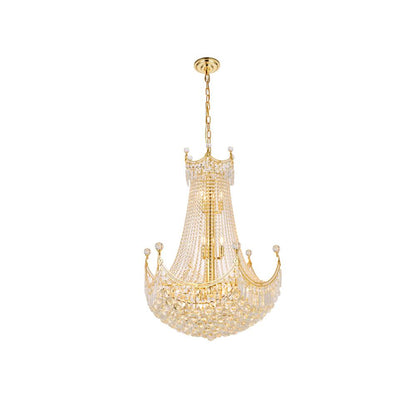 Corona 24 light Gold Chandelier Clear Royal Cut Crystal