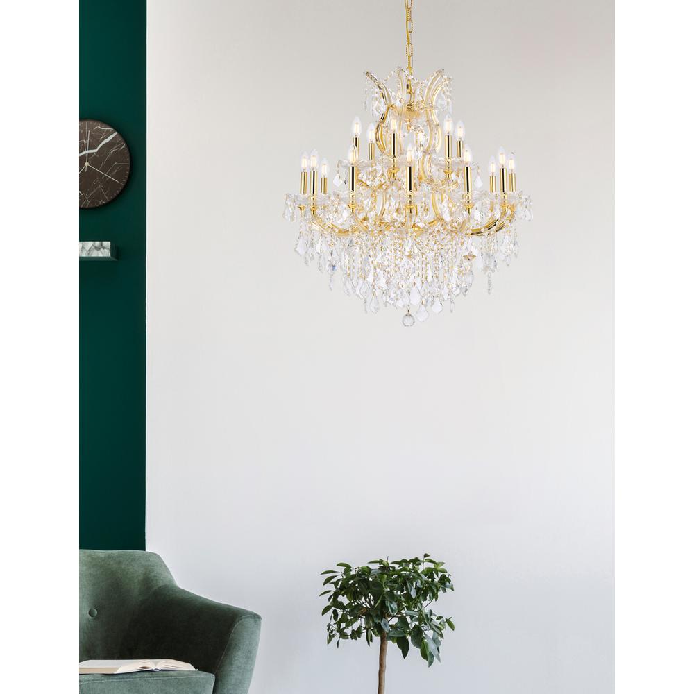 Maria Theresa 19 light Gold Chandelier Clear Royal Cut Crystal