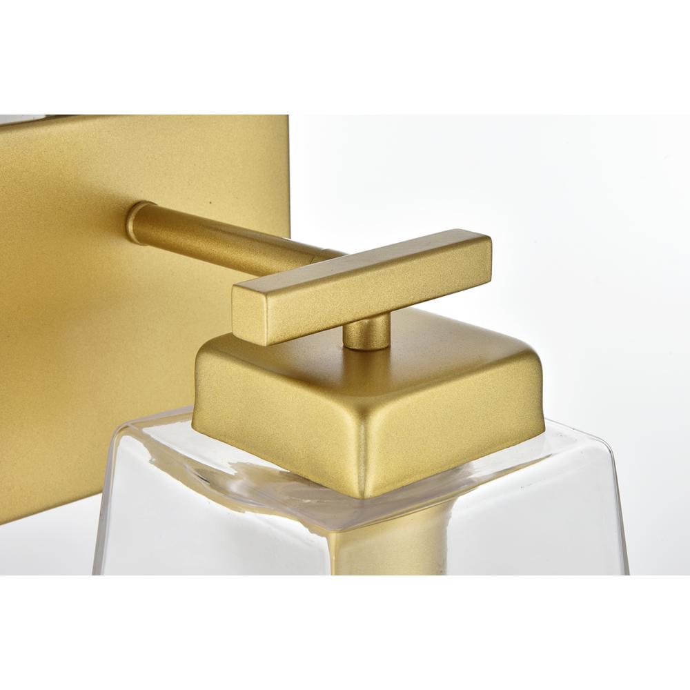Merrick 1 light Brass and Clear Bath Sconce