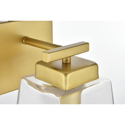 Merrick 1 light Brass and Clear Bath Sconce