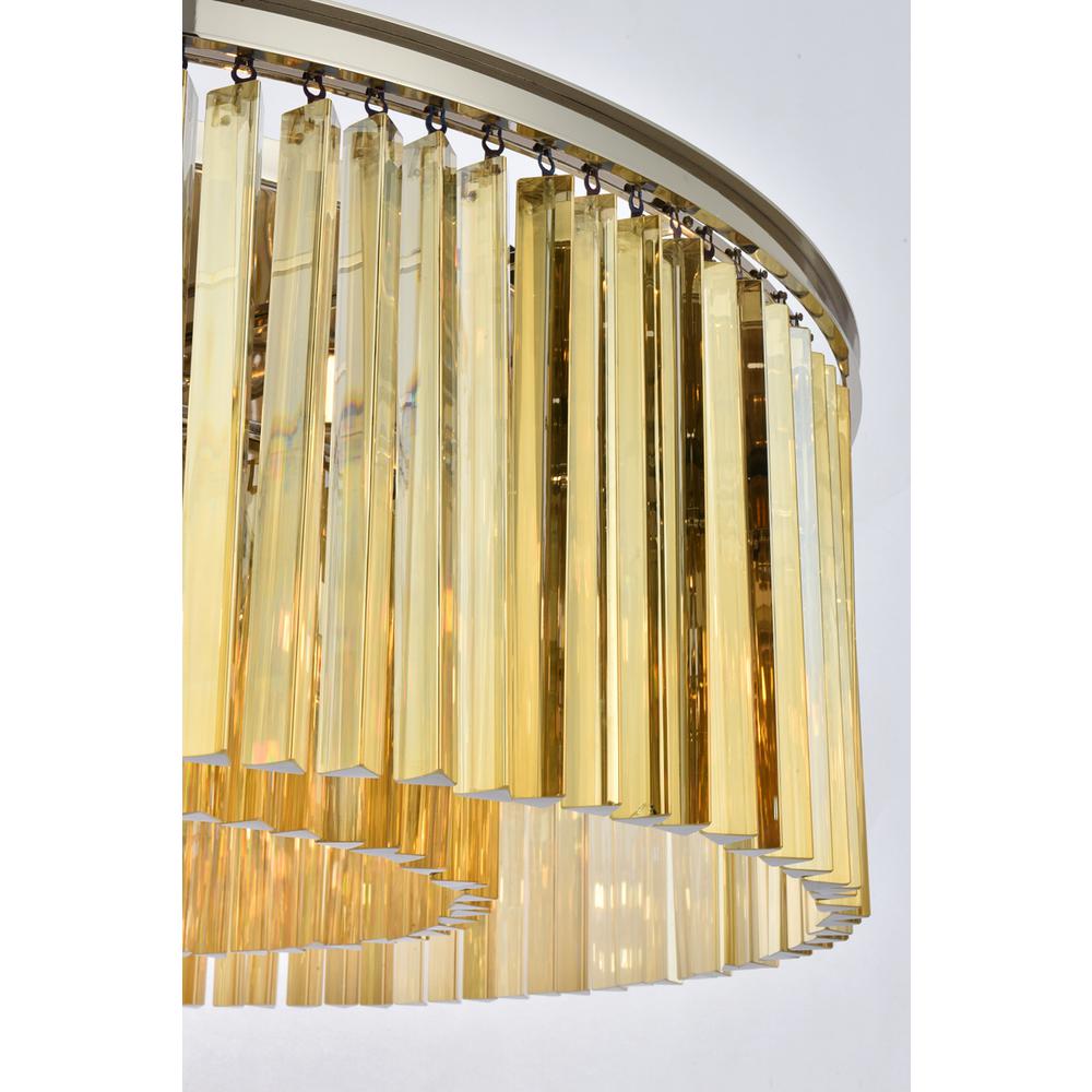 Sydney 10 light polished nickel Chandelier Golden Teak (Smoky) Royal Cut Crystal