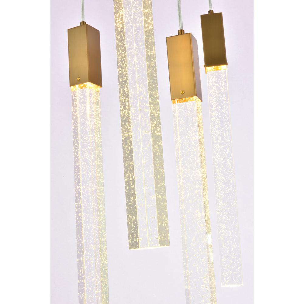 Weston 10 lights pendant in satin gold