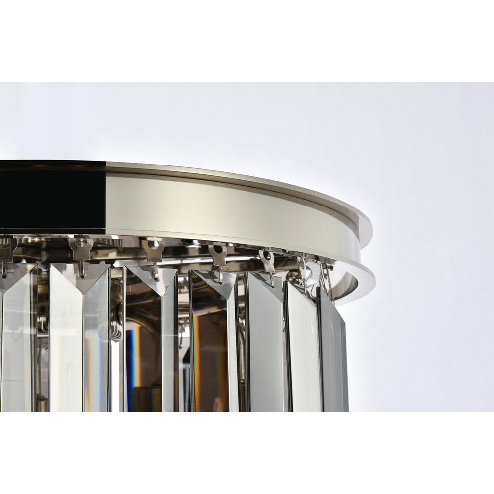 Sydney 3 light polished nickel Flush Mount Silver Shade (Grey) Royal Cut Crystal